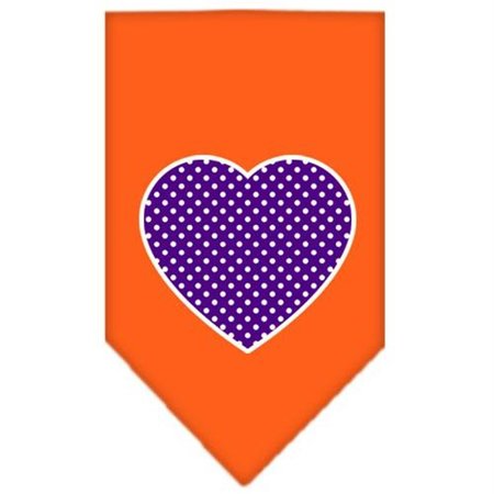UNCONDITIONAL LOVE Purple Swiss Dot Heart Screen Print Bandana Orange Large UN812516